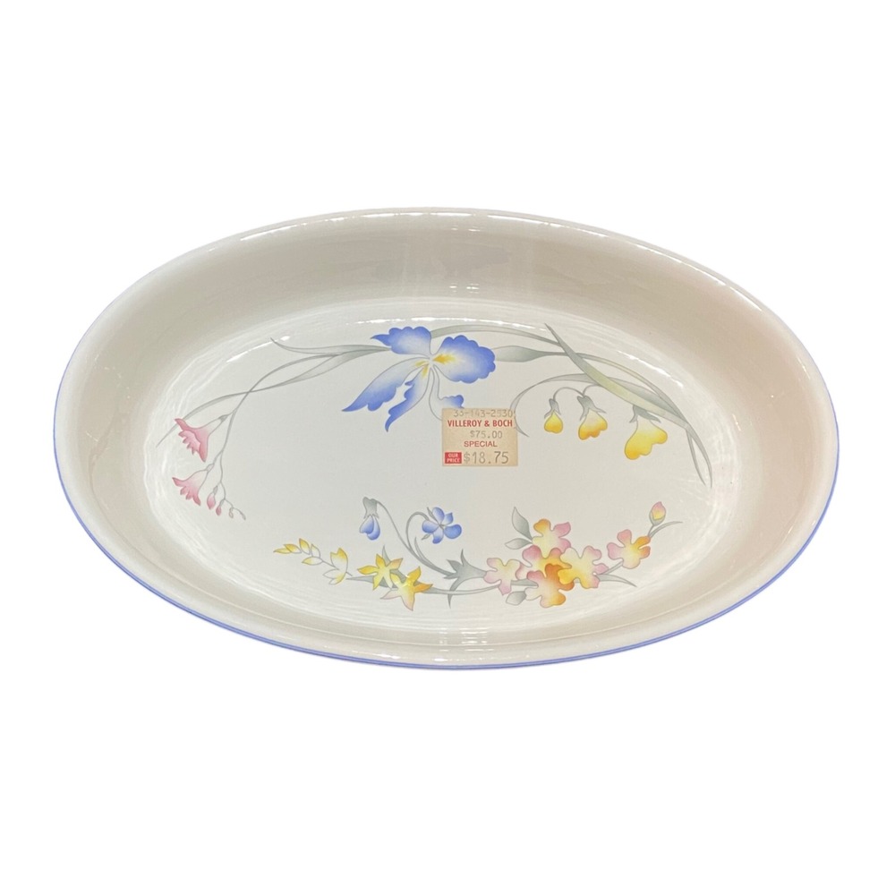 Villeroy & Boch Riviera Vilbofour Oval Baker Porcelain Floral Baking‎ Dish 12 in